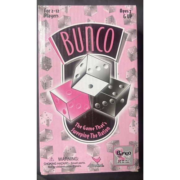 Cardinal Other - Bunco Deluxe Dice Game Pink Tin Breast Cancer Foundation Edition 2004 Complete